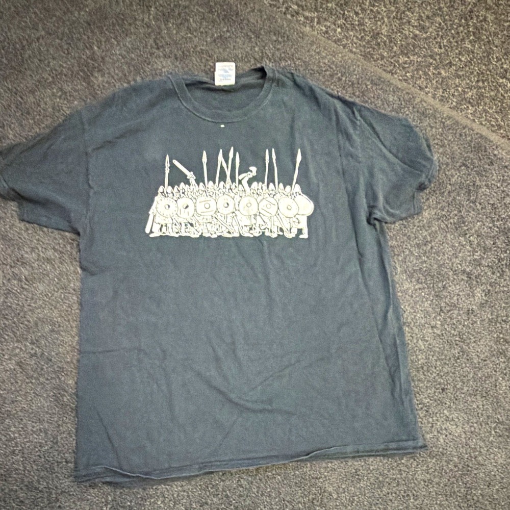 Gildan Ultra Cotton Gray Viking World Tour Double-Sided T-Shirt Mens L 2000